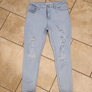 Levi Strauss Light Blue Distressed Skinny Jeans High Rise